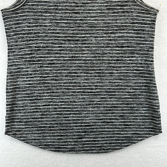 Athleta Women’s Tank / Tee Sz L Black & White Stripe Modal/Polyester EUC - Picture 4 of 10